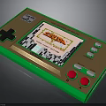 Classic Game Boy Handheld Electronic Device Displaying The Legend of Zelda With Green Gold Design
