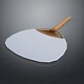 White Flat Pizza Peel Tool with Wooden Handle for Baking and Cooking