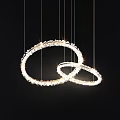 Modern Crystal Chandeliers With Circular Rings And Elegant Lighting Design 3d model
