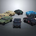 Various Types Of Military Vehicles Models In Different Colors And Designs
