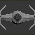Detailed TIE Fighter Spacecraft Model With Distinctive Wing Structure In Cosmic Aerospace