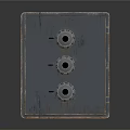 Commercial Safebox Equipment With Three Metal Knobs Blue Exterior Vintage Worn Look Design