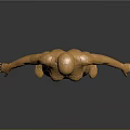 Golden Human Figure Sculpture With Circuit Mechanical Texture Standing Pose And Gray Gradient Background