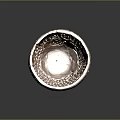 Artistic Handcrafted Bowl Shaped Sculpture Carving With Brown Perforated Surface Design