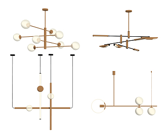 Light Luxury Chandelier Combination 3d model