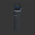 Stainless Steel Insulated Water Bottle With Black Handle And Silver Lid Design