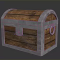 Wooden Storage Chest With Metal Frame And Lock For Home Organization