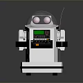 Game And Movie Character Robot With White Body Transparent Dome Head Control Panel And Antenna
