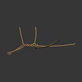 Beige Twisted Rope Knot Displayed On Dark Smooth Surface With Subtle Reflection