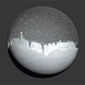 Decorative Ornament Set With Transparent Sphere Snow Scene Small Houses And Snowmen