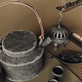 Traditional Chinese Tea Set With Plum Blossom Branch Wooden Tray Small Cups And Incense Burner