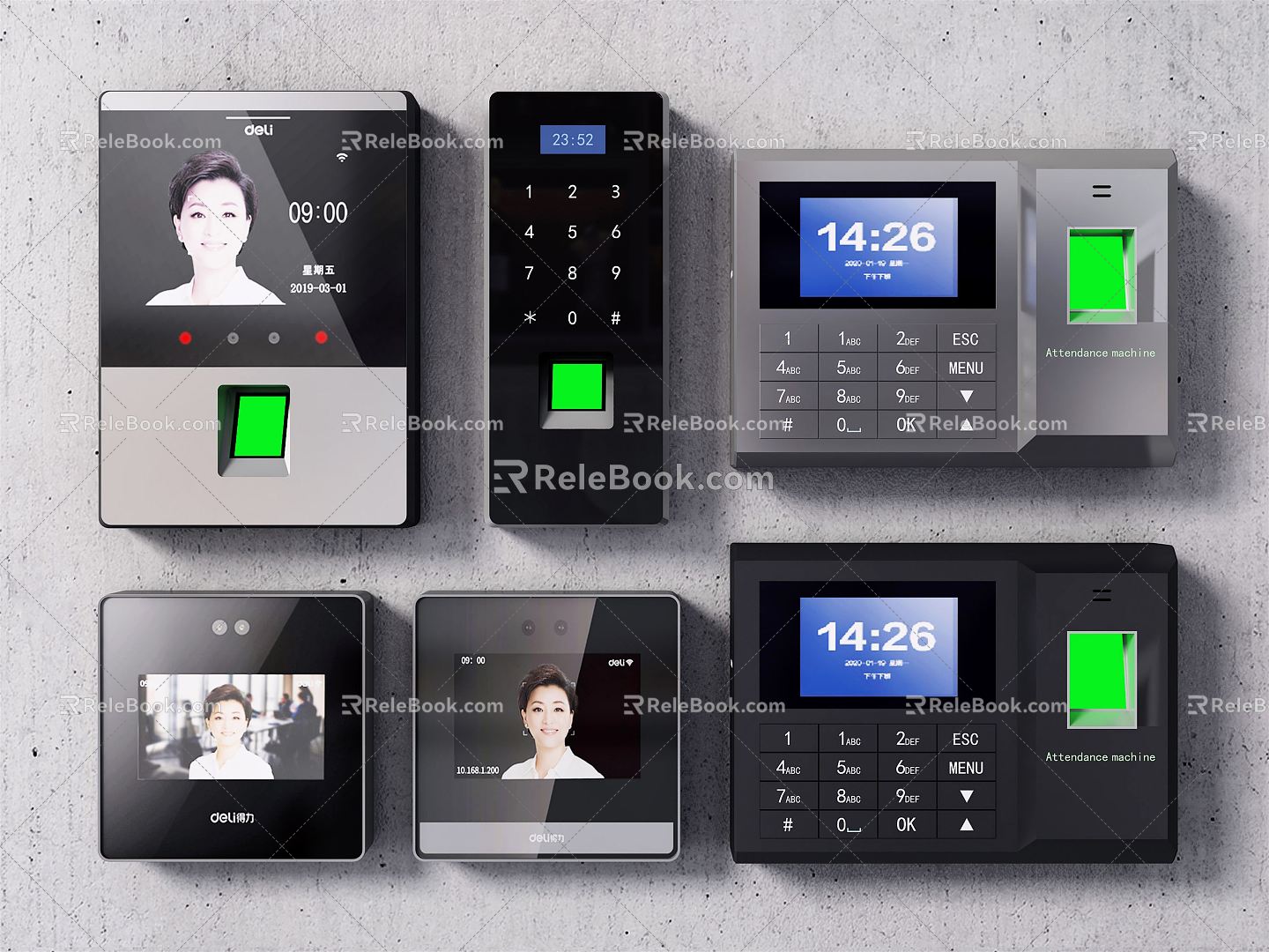 Modern clock-in machine clock-in machine attendance machine 3d model