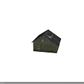 Green Old Barn Featuring Gray Tile Roof Side Wooden Door And Small Windows