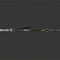 Ornate Long Silver Sword With Intricate Carvings Decorative Hilt And Sharp Blade