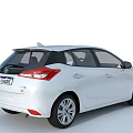 White Toyota Compact Hatchback Car with Modern Exterior and Alloy Wheels