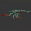 Turquoise and Red Lobster 3D Rendered Artwork with Large Claws on Dark Background