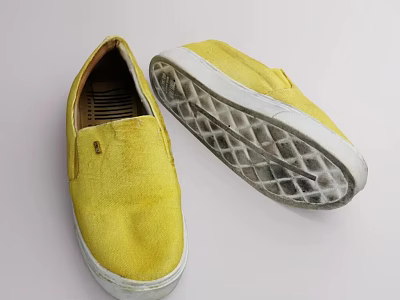 Comfortable Yellow Slip On Canvas Casual Shoes For Daily Wear 3d model