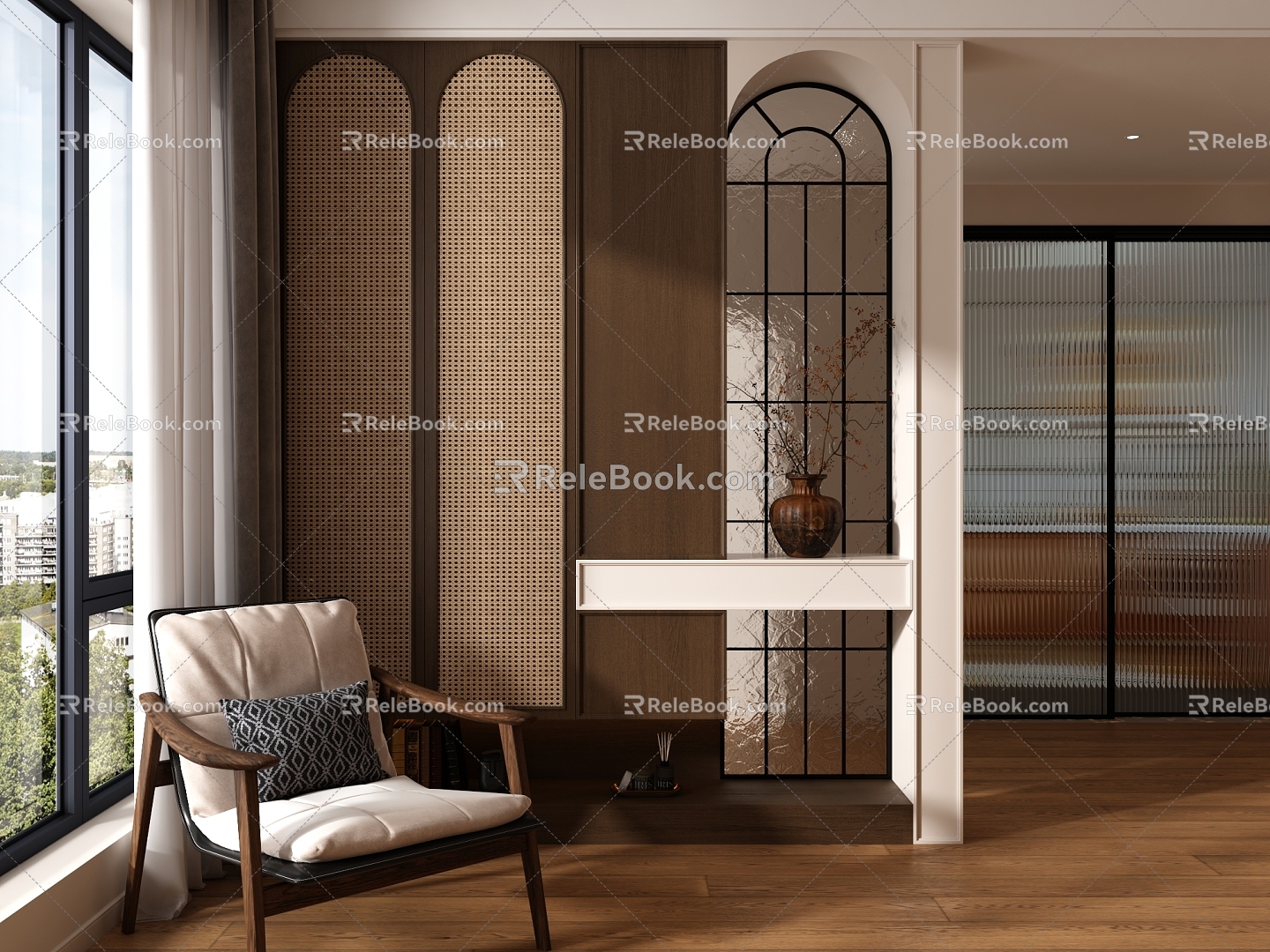 French Middle Entrance Lounge Chair 3d model