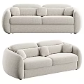 Modern Beige Two Seater Sofa With Comfortable Armrests And Soft Cushions 3d model