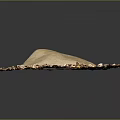 Wood Stone Material Pile With Surrounding Shavings And Small Green Plants