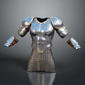 Ornate Medieval Steel Armor With Breastplate Shoulder Plates Arm Guards Gold Accents And Chainmail