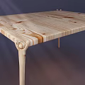 Natural Wooden Table Featuring Unique Grain Pattern And Slender Legs Design