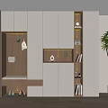 Modern Shoe Cabinet Interior Design With Hanging Area Bench Plants And Decorative Items