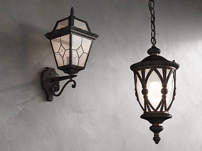 European-style wall lamp 3d model