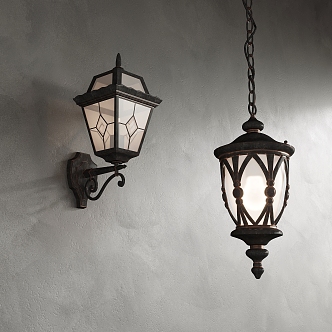 European-style wall lamp 3d model