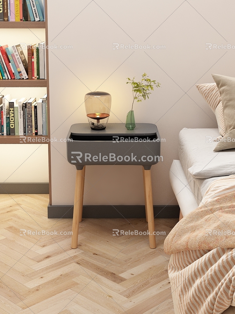 Mobile Bedside Table Storage Rack Bedside Table 3d model