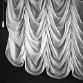 Elegant White Curtains With Ruffled Design Soft Fabric For Modern Home