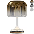 Modern Elegant Glass Table Lamp With Amber Gradient Shade And Clear Base