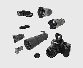 modern camera lens 3d model