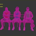 Three Men Sitting On Wooden Bench With Basketball Tank Tops Shorts And Sneakers