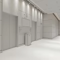 Elevator Hallway Featuring Marble Walls Flooring Display Screen And Trash Bin 3d model