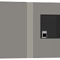 Modern Minimalist White Sideboard With Gray Accents Open Shelf And Coffee Machine