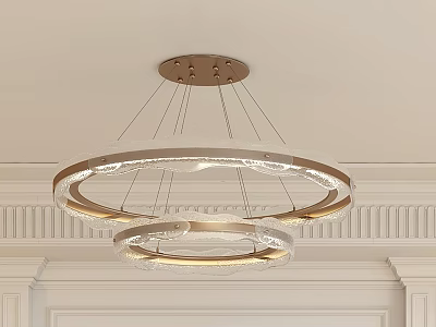 Modern Double Ring Chandelier With LED Illumination For Ceiling Interior Decoration 3d model