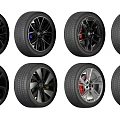 Tires with Various Stylish Alloy Wheel Designs and Color Accents for Vehicles