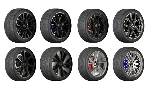 Modern tire wheel rim tire 3d model