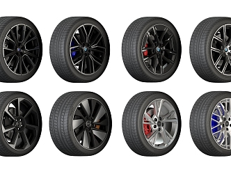 Modern tire wheel rim tire 3d model