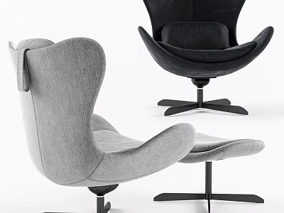 Modern Office Chair Design With Gray And Black Velvet Upholstery Swivel Base 3d model