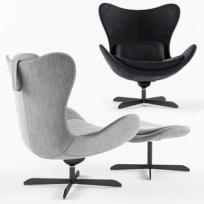 Modern Office Chair Design With Gray And Black Velvet Upholstery Swivel Base 3d model