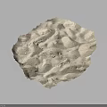White Round Textured Piece With Rough Irregular Surface On Gray Background 3d model