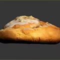 Freshly Baked Cinnamon Roll With Sweet Glaze And Almond Toppings