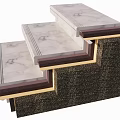 Modern node stair stone with lamp with step decoration process node 3d model
