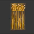 Golden Wheat Ears As Fresh Food Ingredient On Dark Background With Reflection