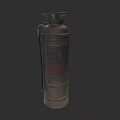 Vintage Metal Fire Extinguisher With Handle And Safety Label Design