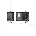 Industrial Control Panels with Metal Enclosure Open and Closed Showing Internal Components and Casters