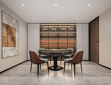 Modern Chess and Card Room Hong Kong-style Chess and Card Room Mahjong Room Mahjong Table Combination Mahjong Hall 3d model