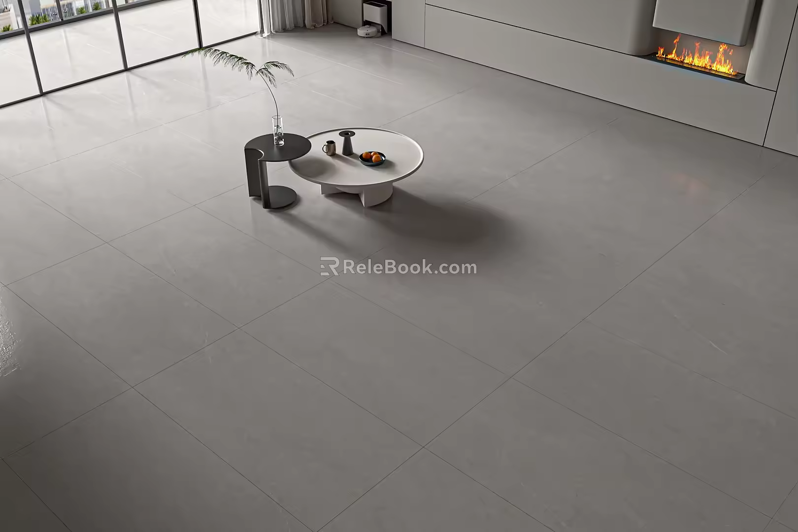 light gray Floor Tile Soft Gloss Tile Matte Tile 3d model